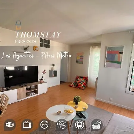 Les Agnettes - Paris Metro - Wifi - Parking - Equipe Apartment *